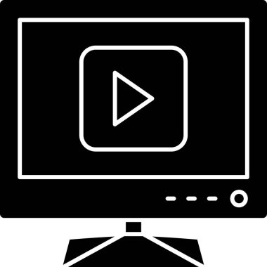 beyaz arkaplanda izole edilmiş video simgesi vektörü, TV şeffaf işareti, çizgi sembolü