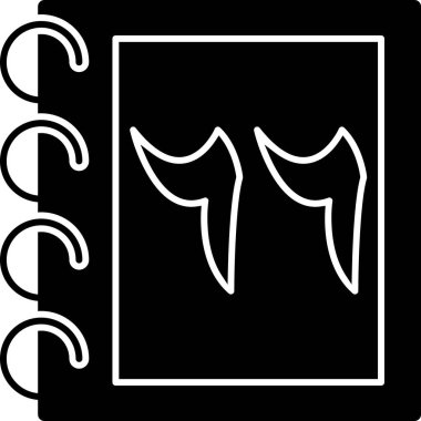 Bir kitabın siyah beyaz simgesinin vektör çizimi