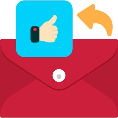 Üzerinde işaret simgesi olan zarf. düz dizayn. vektör illüstrasyonu.