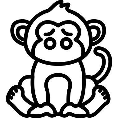 Maymun. Web simgesi basit illüstrasyon