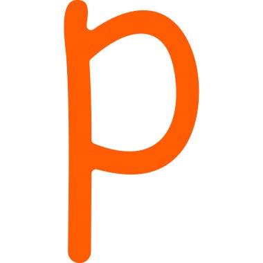 P harfi, alfabe. vektör illüstrasyonu.