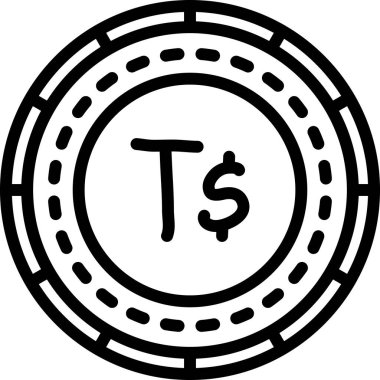 Para para simgesi ana hatları biçiminde