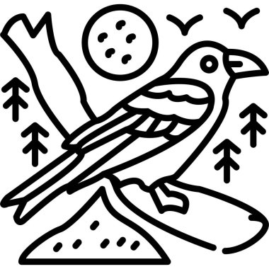 Orman kuşu orman ikonu ana hatlarıyla