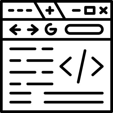 Tarayıcı programlama kodu simgesi ana hat biçiminde