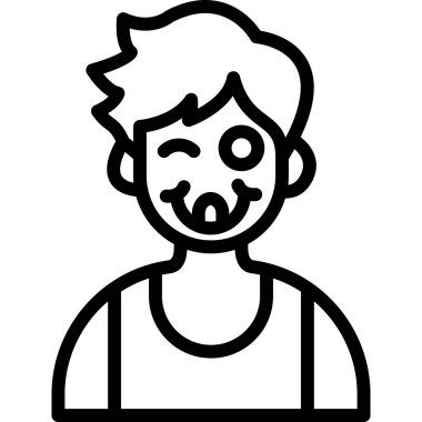 Cadılar Bayramı maskesi simgesi olan adam, satır biçimi