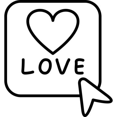 Modern aşk simgesinin vektör çizimi