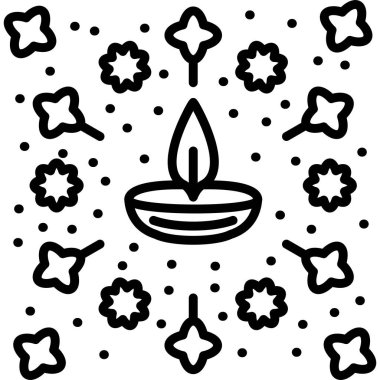 çizgi noel yıldızı ve mum ikonu beyaz arka planda izole. Yıldız Noel mumu ve yeni yıl sembolü. Renkli taslak konsepti. vektör