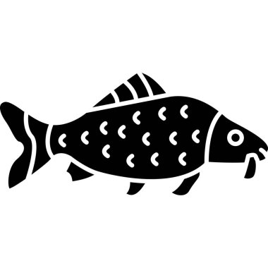 deniz balığı simgesi, basit siyah stil.