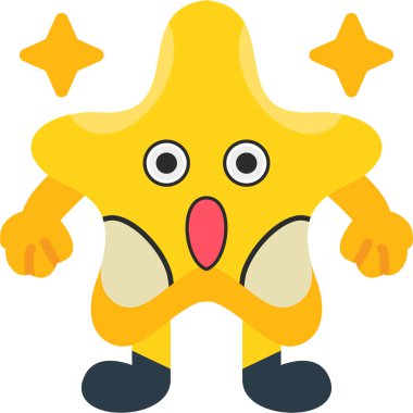 Şirin sarı yıldız çizgi film çizimi