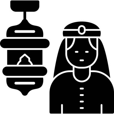 Kadın doktor simgesi, basit vektör illüstrasyonu