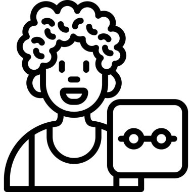 Öğrenci eğitim ikonu, vektör illüstrasyonu, okul ve eğitim