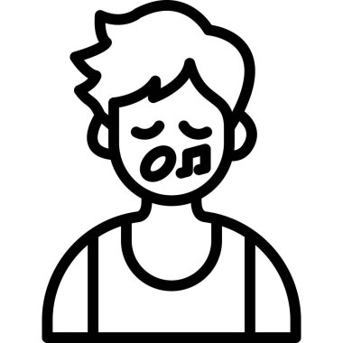 Yüzü ve üzgün ifadesi olan çocuk, vektör, illüstrasyon