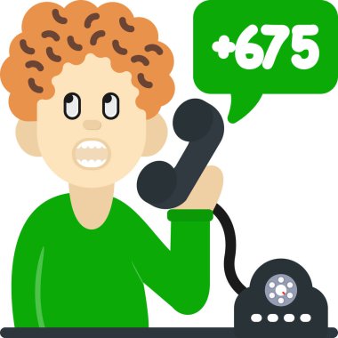 776 - 77 - Telefonda konuşan çizgi film adamı