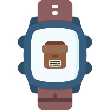 Akıllı telefonlu akıllı saat, beyaz arkaplanda basit vektör çizimi