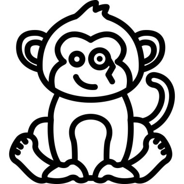maymun ikon vektör illüstrasyonu