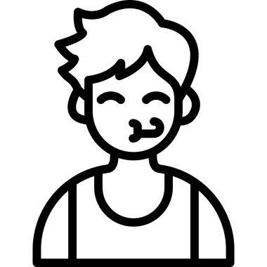 Genç adam avatar karakter vektör illüstrasyon tasarımı