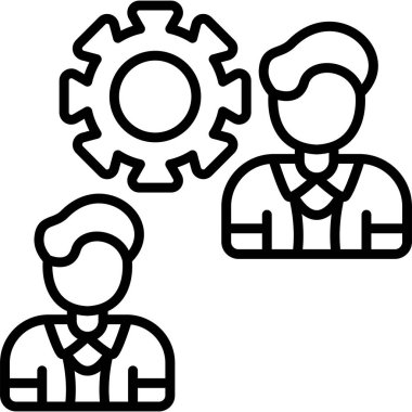 Teçhizat sembollü iki kişi