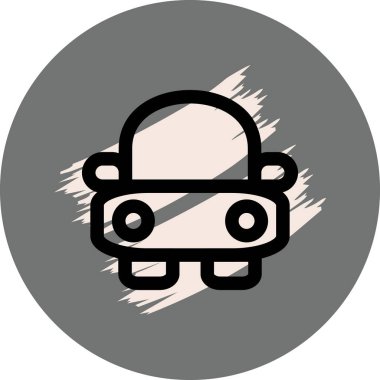 Gri arkaplanda basit bir araba simgesi