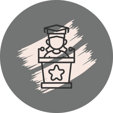 Podyumda konuşma yapan öğrenci