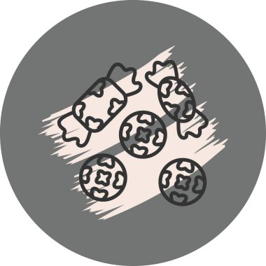 Gri arkaplanda şeker ve kurabiye