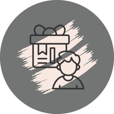 Hediye kutusu illüstrasyonu alan çocuk