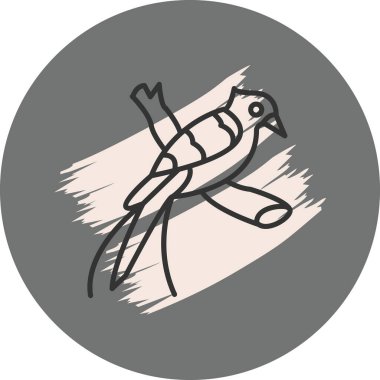 Gri arkaplanda basit kuş çizimi