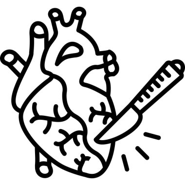 Bıçak ve şırıngayla kalp grafiği