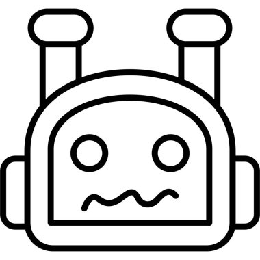 Basit çizgi film robot yüz tasarımı