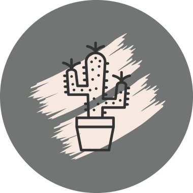 Kaktüs, yuvarlak tencerede.