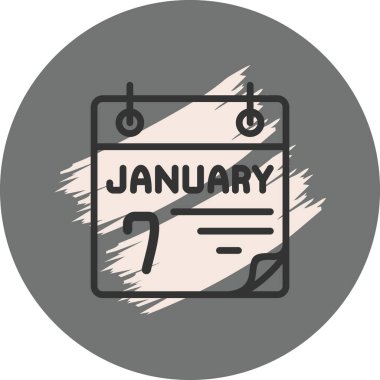 7 Ocak Simge takvim vektör çizimi 