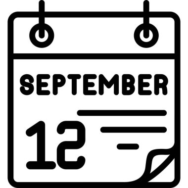 Takvim sayfası 12 Eylül 'ü gösteriyor