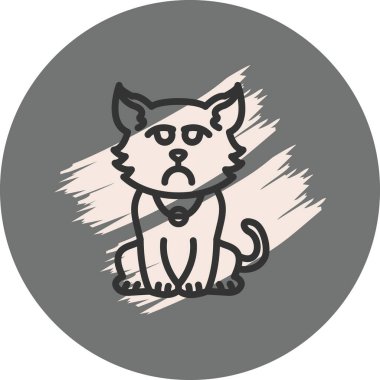 Oturan kedi surat asıyor. Basit grafik gösterimi.