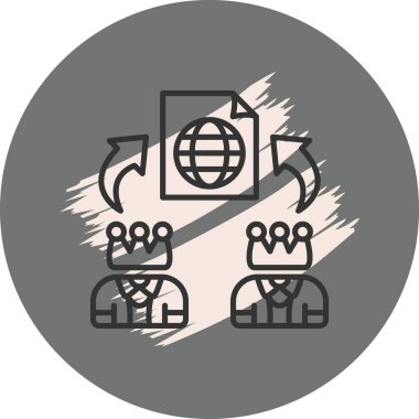 Evrensel belge simgelerini değiş tokuş eden iki kişi