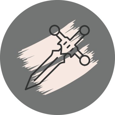 Dairesel arkaplanda çapraz kılıçlar