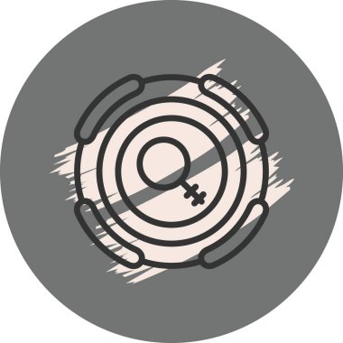 Dairesel tasarımda kadın cinsiyet sembolü