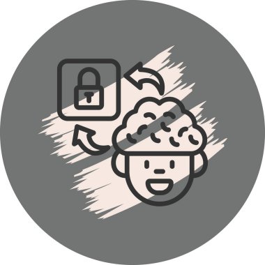 Kilitli ve oklu çizgi film beyni