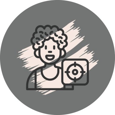 Gülümseyen çocuk hedef tahtasını tutuyor.