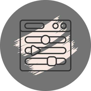 Kaydıraç ve düğmelerle müzik çalar arayüzü