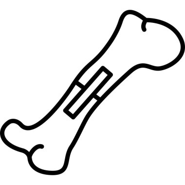 Çizgi film tarzı bandajlı kırık kemik.