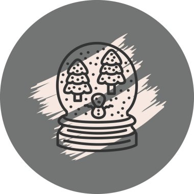 İçinde ağaçlar ve kardan adam olan kar küresi.