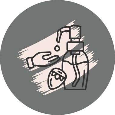 Şişeden el sıvısı dökülüyor.