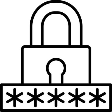 Altında parola simgeleri olan asma kilit