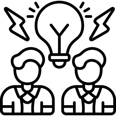 İki kişi yaratıcı fikirleri tartışıyor.