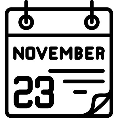 23 Kasım takvim vektör illüstrasyonu 