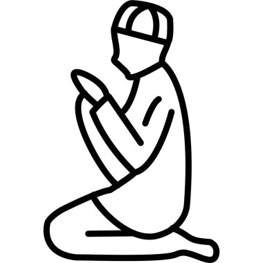 Diz çöküp sessizce dua eden kişi