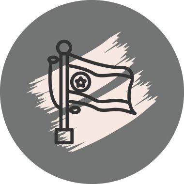 Dairesel arkaplan tasarımında bayrak sallama