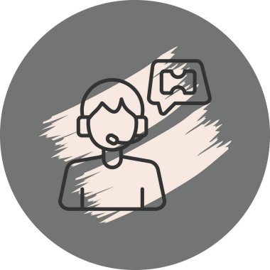 Kulaklık takan kişi konuşma baloncuğuyla konuşuyor