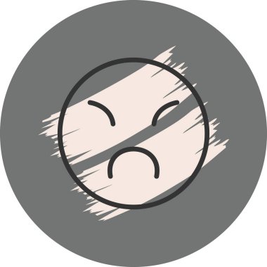 Gri arkaplan ve fırça darbeleriyle üzgün yüz