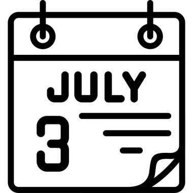 3 Temmuz tarihini gösteren takvim