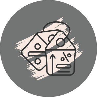 Yüzdelik simgeli etiketler indirimli